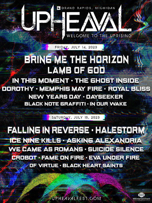 Upheaval Festival: Bring Me The Horizon, Lamb of God, Falling in Reverse & Halestorm - 2 Day Pass at Halestorm Concerts